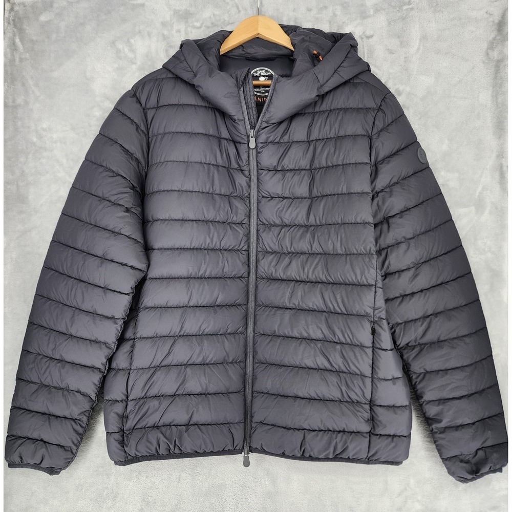 Save The Duck Puffer Jacket Mens 2XL Alexander Quilted Water Repellent Gray XXL